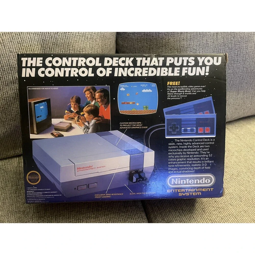 COMPLETE 1986 NINTENDO CONTROL DECK W/ SUPER MARIO BROS + PAPERS 100% WORKING